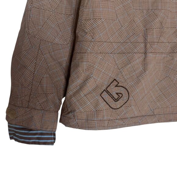 Burton The White Collection Snow Jacket Coat Plaid Brown L bv - Picture 7 of 12